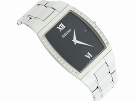 Seiko 7N39-0BL0 Stainless Steel wDiamond Black Dial 30mm Mens Seiko