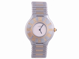 Cartier Must De 21 Stainless Steel & 18K Yellow Gold Quartz 29mm Womens Cartier