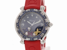 Chopard Happy Sport 27/8921-402 Stainless Steel & Rubber wDiamonds Quartz 33mm Womens Chopard