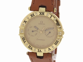 Omega Constellation 18K Yellow Gold / Leather 33mm Womens Omega