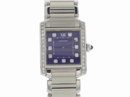 Cartier Tank Francaise 2301 Stainless Steel & Blue Dial 25mm Womens Cartier