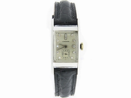 Longines 14K White Gold Diamond 20mm Mens 1940 Longines