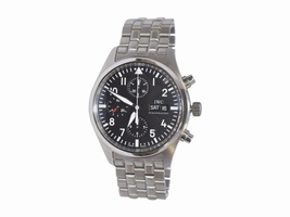 IWC Pilots Chronograph Black Dial Stainless Steel 42mm Mens IWC