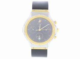 Hublot MDM 1621.2 18K Yellow Gold & Stainless Steel Black Dial Quartz 36mm Mens Hublot