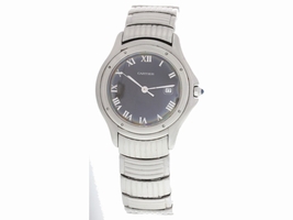 Cartier Panthere Cougar 987904 Stainless Steel Black Dial Quartz 35mm Mens Cartier