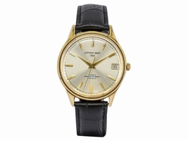 Citizen Date Flake Gold Plated / Leather Hand-Winding 38.5mm Mens Citizen