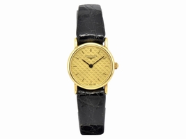Longines 153 7345 18K Yellow Gold & Leather Quartz Vintage 21.5mm Women's Longines