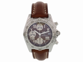 Breitling Cockpit A13358 Stainless Steel & Leather Automatic 39mm Mens Breitling