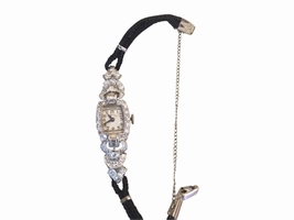 Hamilton Platinum & Cream Dial Diamond Womens Hamilton
