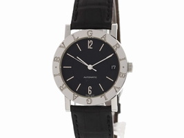Bulgari Stainless Steel BB 33 SLD Stainless Steel & Leather Black Dial Automatic 33mm Womens Bulgari