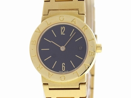 Bulgari BB 26 GGD 18K Yellow Gold Black Dial Quartz 26mm Womens Bulgari