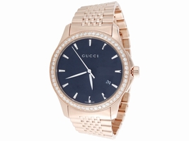 Gucci YA126402 Rose PVD Coated Stainless Steel with Black Dial 38mm Mens Gucci