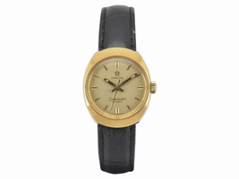 Omega Seamaster Cosmic 535016-TOOL Gold Plated / Leather Vintage 24mm Womens Omega
