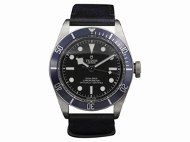 Tudor 79230 Black Bay Stainless Steel Blue Strap 41mm Mens Tudor