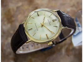 Movado King Matic 14K Solid Gold Swiss Men's Automatic Dress c1960 Movado