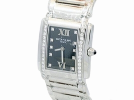 Patek Philippe Twenty-4 Diamond Black Dial Stainless Steel Womens Patek Philippe