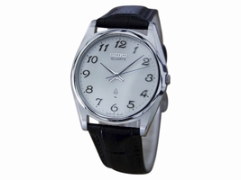 Seiko Stainless Steel & Leather Quartz 34mm Mens Year 1980 Seiko