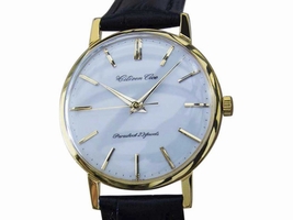 Citizen Ace Gold Plated Stainless Steel & Leather Manual 36mm Mens 1960s Citizen