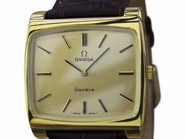 Omega Geneve Gold Plated / Leather 38mm Mens Omega