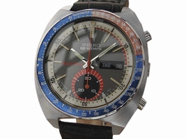 Seiko SpeedTimer Stainless Steel / Leather Vintage 41mm Mens Seiko
