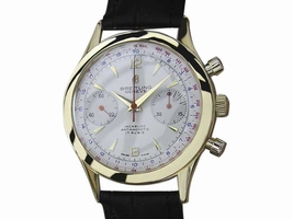 Breitling Chronomat 217012 18K Yellow Gold & Leather Manual 36mm Men's Breitling