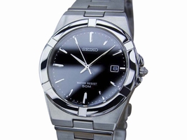 Seiko Stainless Steel Black Dial Quartz Vintage 36mm Men's Seiko