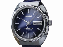 Seiko Presmatic Stainless Steel & Leather Vintage 36mm Mens 1970s Seiko