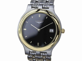 Longines Stainless Steel and Gold Plated Quartz 33mm Mens 1980s Longines