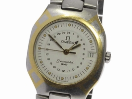 Omega Seamaster Polaris GMT Stainless Steel / Gold Plated Quartz 31mm Mens Wrist Omega