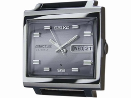 Seiko 5 Actus Stainless Steel & Leather Automatic Vintage 34mm Mens 1970s Seiko