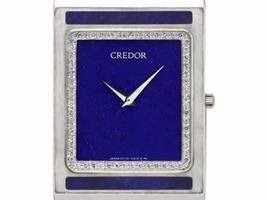Seiko Credor Prestige 2F70-5270 18K White Gold with Lapis lazuli & Diamond Quartz 23.5mm Mens Seiko