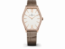 Vacheron Constantin Malte 25530/000R-9742 18K Rose Gold & Leather with Silver Dial 28.4mm Womens Vacheron Constantin