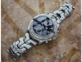Tag Heuer Large Swiss Made Chronograph Automatic Stainless Steel Mens Tag Heuer