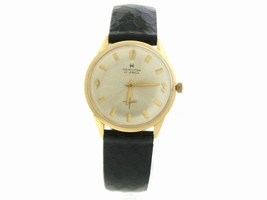 Hamilton 22 Jewels 14K Yellow Gold & Leather 33mm Hamilton