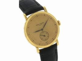 Patek Philippe Calatrava 5022J 18K Yellow Gold Champagne 33mm Mens Patek Philippe