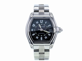 Cartier Roadster 2510 Stainless Steel Black Dial Quartz 36mm Men's Cartier
