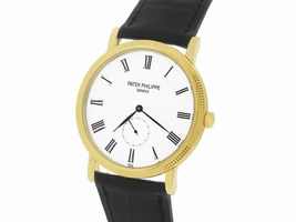 Patek Philippe Calatrava 5119 5119J-001 18K Yellow Gold / Leather with White Dial 36mm Mens Patek Philippe