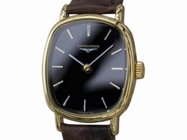 Longines Gold Plated Stainless Steel & Leather Manual Vintage 21mm Womens 1980s Longines