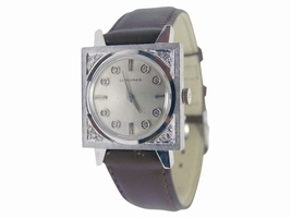 Longines 14K White Gold / Leather Vintage 25.5mm Unisex Longines