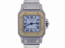 Cartier Santos 1170902 Stainless Steel & Yellow Gold Quartz 24mm Womens Cartier