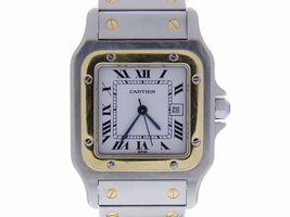 Cartier Santos 2319 Stainless Steel & Yellow Gold Quartz 24mm Womens Cartier