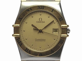 Omega Constellation Stainless Steel/18K Yellow Gold Gold Dial Quartz 32.52mm Mens Wrist Omega