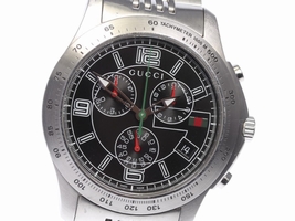 Gucci Timeless 126.2 G Stainless Steel with Black Dial Quartz 46mm Mens Gucci