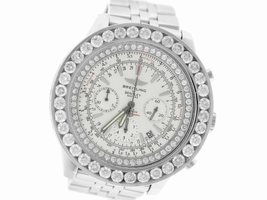 Breitling Bentley A25363 Chronograph Silver Diamond Steel 48mm Mens Breitling