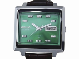 Seiko Actus Stainless Steel / Leather Vintage 36mm Mens Seiko