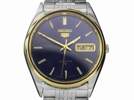Seiko 5 Day Date 6319-8060 Stainless Steel and Gold Plated Automatic 37mm Mens 1970s Seiko