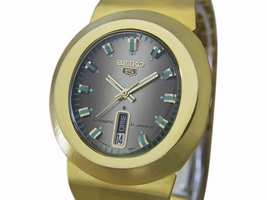 Seiko 5 6119 Gold Plated Stainless Steel Automatic 35mm Mens 1970s Seiko