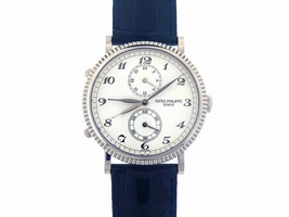 Patek Philippe Travel Time Calatrava 5034G 18K White Gold 34mm Mens Patek Philippe