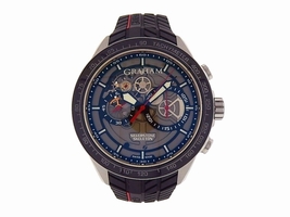 Graham Silverstone RS Skeleton 2STAC1.B01A Stainless Steel Black Rubber Automatic 46mm Mens Graham