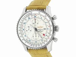 Breitling Navitimer World Stainless Steel / Leather A24322 Automatic 46mm Mens Breitling